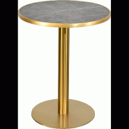 Table de restaurant ronde dorée Ø60cm cerclée avec piètement central