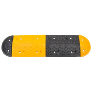 Vidaxl ralentisseur jaune et noir 129x32,5x4 cm caoutchouc 153105