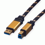 Roline gold câble usb 3.2 gen 1, type a - b, m/m, 1,8 m