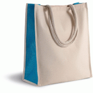 Sac cabas en coton / jute - 23 L -  Réf: KI0253