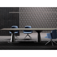 Table de réunion élégant et fonctionnel en bois et métal - METAR