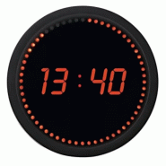 Horloge murale LED - coloris noir et diodes rouges