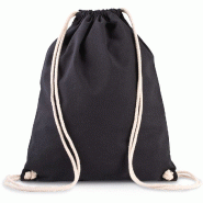 Sac à dos en coton bio avec cordelettes -  Réf: KI0139