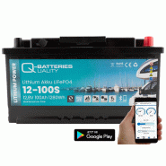 Batterie Lithium Q-Batteries Akku LifePO4 12-100S 12,8V 100Ah avec Bluetooth