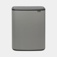 Poubelle Bo Touch Bin 2 x 30 litres - Mineral Concrete Grey - Idéale pour trier les déchets à la maison