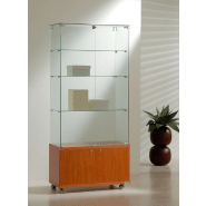 Vitrine standard avec meuble de rangement 8/18mva - cerisier