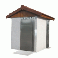 Toilette - réf. 2024 - cabine PMR avec charpente chalet et local technique