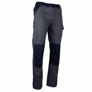 Pantalon de travail coton poly - 38, Gris/Noir, 73-76 cm