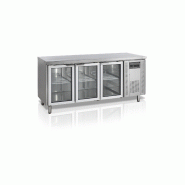 Desserte réfrigérée TEFCOLD 3 portes vitrées centrale inox AISI304 402L GN1/1 avec évaporateur ventilé