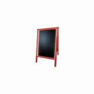 Chevalet stop trottoir en bois - 90 x 55 cm avec éclairage LED et batterie 9 800 mAh - Référence : LSTF49RV-LED-BA98