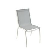 Chaise De Jardin Empilable En Alu Blanc Sand Et Textilène Gris Mono Linea Lot De 4 Fauteuilchaise De Jardin Alu