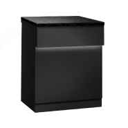 Table de caisse - 60 cm - Façade noire - Plan de travail en granit noir