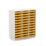 Armoire scolaire Sophie - 120 cm de haut avec trois colonnes pour 33 petits bols