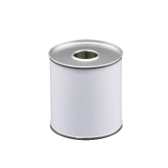 Bidon métal cylindrique 250ml perçage 24mm, blanc extérieur/nu Intérieur - Réf : BID58MA024