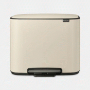 Poubelle à pédale Brabantia Bo - 3 x 11 litres - Soft Beige - Idéale pour trier les déchets avec style