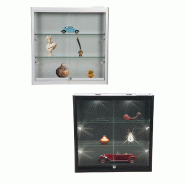 Vitrine Murale LED et verre - Gris Alu Réf : 2228418