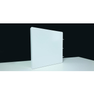 Enseigne drapeau caisson carrée en composite Dibond 3 mm avec supports en aluminium réglables