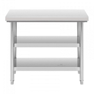 Table en inox centrale 100 x 70 cm en 3 niveaux