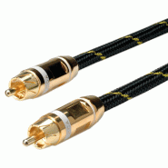 ROLINE GOLD Câble de raccordement RCA simplex M / M, blanc, 5 m