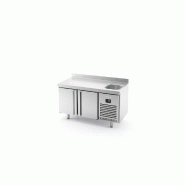 Desserte positive 3 portes BMPPF1500 II avec évier Infrico - Inox AISI 304 - Température de fonctionnement -2°C à +8°C