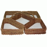 Mosaïque osier brut, fond caillebotis pvc