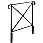 Barrière Halles - Acier massif noir RAL 9005 - Hauteur 950 mm - Poids 11 à 40 kg