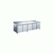 Desserte réfrigérée négative 4 portes adossée GN4201BTX - inox AISI304 - 553 litres - R290 - Groupe logé ambiance +32°C