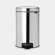 Poubelle à pédale NewIcon 12 litres - Seau intérieur métal - Brabantia - Ignifuge, Inoxydable, Résistante