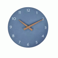 Horloge silencieuse 100% bois 30cm - quartz - coloris bois/bleu