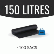 Sac poubelle - 150 l - noir - basse densité - colis de 100 sacs