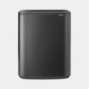 Poubelle Bo Touch Bin 2 x 30 litres - Confident Grey - Idéale pour trier les déchets et facile à déplacer