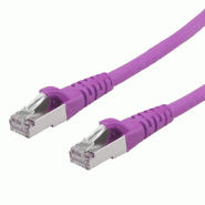 Cordon Cat.6A (Class EA) FTP AWG26, pourpre, 0,5 m