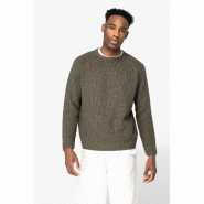 Pull écoresponsable à grosses mailles homme -  Réf: NS911