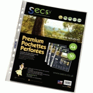 Sachet de 50 pochettes perforées en polypropylène recyclable 8/100ème