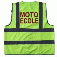 Gilet de sécurité jaune fluo moto ecole