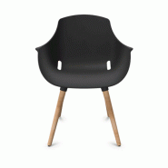 Chaise pour salle à manger - piètement bois MAHÉ - neuf - diversité de couleur - Noir/Blanc/Beige/Brique