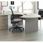 Bureau d'angle compact forme ARC pied panneau avec caisson hauteur bureau So Vigo