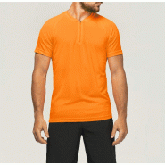 T-shirt 1/4 zip sport manches courtes unisexe -  Réf: PA486