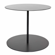 Table basse design et contemporaine Gong - Cappelini pour espaces professionnels avec plateau premium en verre trempé ou métal laqué