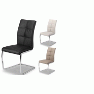 Chaise de salle à manger design en pu et pieds chromé idalgo, 3 coloris au choix (lot de 2)