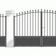 Portail - portillon cintre mayotte soubassement tôle, fers de lance