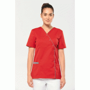 Blouse polycoton avec boutons-pression femme -  Réf: WK506