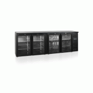 Arrière-bar 4 portes vitrées CBC410G Skin-plate noir - Intérieur inox - Groupe ventilé LED