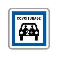 Panneau de signalisation indication Panneau signalant une aire ou parking covoiturage - CE52