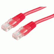 Cordon VALUE Cat.6 (Classe E) UTP confectionné, rouge, 1 m