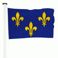 Drapeau Royaume de France pour mât (Bleu avec 3 fleurs de lys)