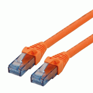 Cordon ROLINE UTP Cat.6A / 10 Gigabit, Component Level, LSOH, orange, 0,5 m