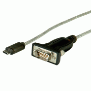 ROLINE Convertisseur USB / série, type C - RS232, noir, 1,8 m