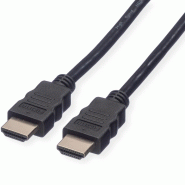 VALUE Câble HDMI Ultra HD avec Ethernet, 4K, M/M, noir, 1 m