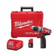 MILWAUKEE- M12 CDD 202C VISSEUSE / PERCEUSE 12V  2,0AH + 2 BATTERIES + 1 CHARGEUR + 1 COFFRET - 4933440390